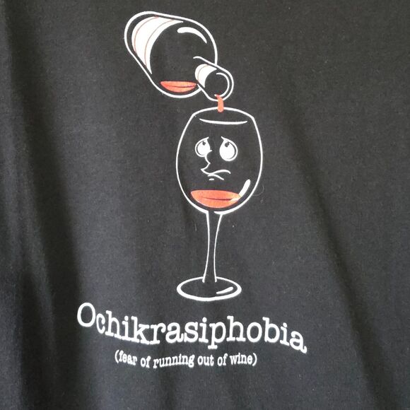 Fear of Running Out of Wine T-shirt by The Phobia Shop - Size Women's L - Picture 1 of 5